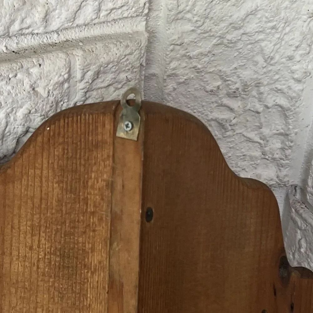 Vintage Wood Heart Cutout 2 Tier Corner Shelf Farmhouse Cottagecore Cabincore